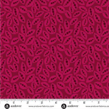 Mystic Meadow fabric, Seed Pods, Red