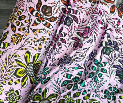 Tula Pink Roar! 108" Quilt Back Fabric: Vine Blush (per 1/4 metre)