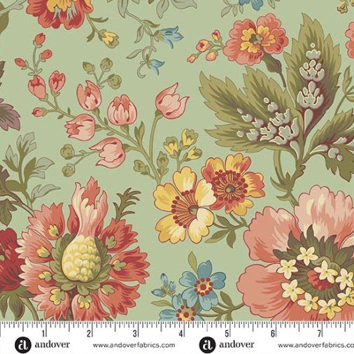 Farmer's Daughter fabric, Milk and Honey, Garden Green