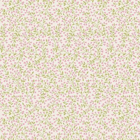 Petite Fleur Fabric: Vine, Pink Petite Fleur Fabric: Vine, Pink