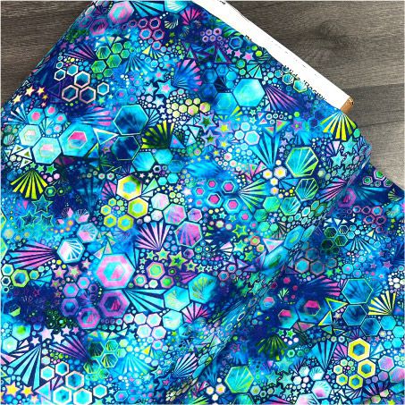 Robert Kaufman 108" Wide Quilt Back Phantasma, Pacific