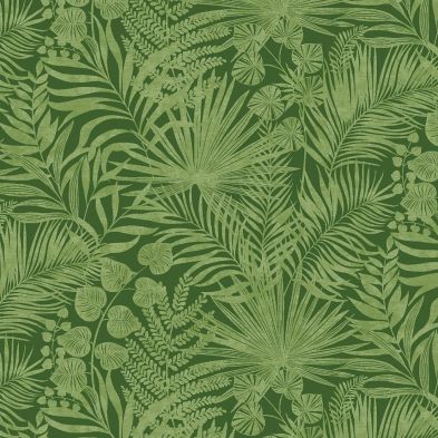 Leafy Garden Fabric: Dark Green