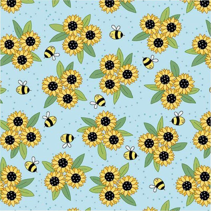 Sunny Honey Fabric: Sunny, Blue Sunny Honey Fabric: Sunny, Blue