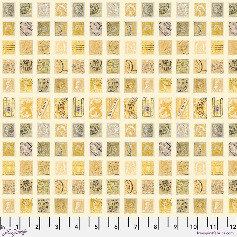 Eclectic Elements Palette fabrics, Yellow Stamps