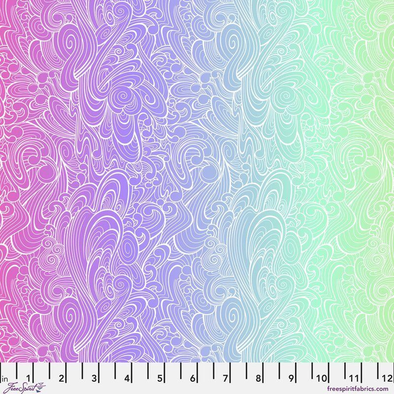 Floral Reef fabric, Riptide, Deep Dive