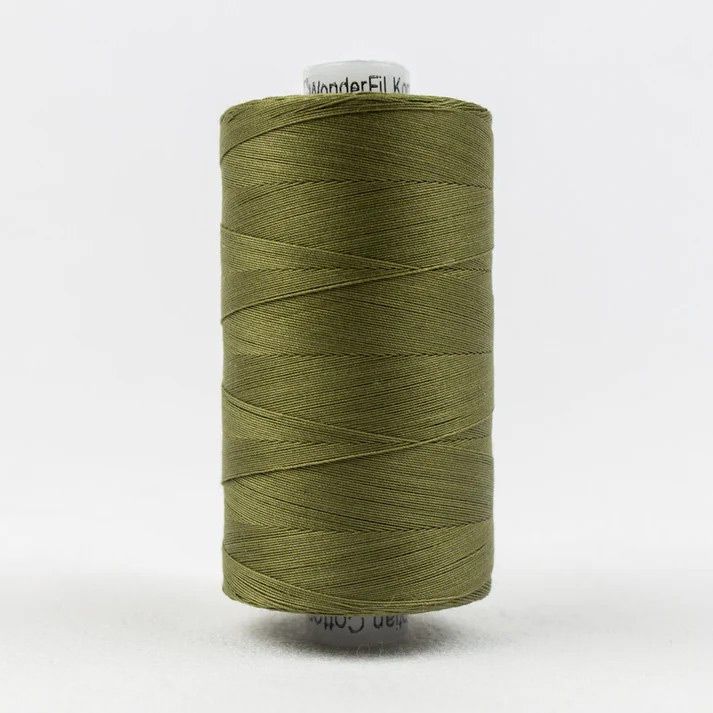 Konfetti Thread: 50wt 3 ply 100% Cotton. 1000m Spool Avocado Green