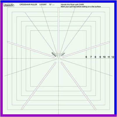 Westalee Ruler Crosshair Square 12.5" 5 Point