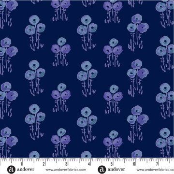 Mystic Meadow fabric, Floral Bunch, Blue