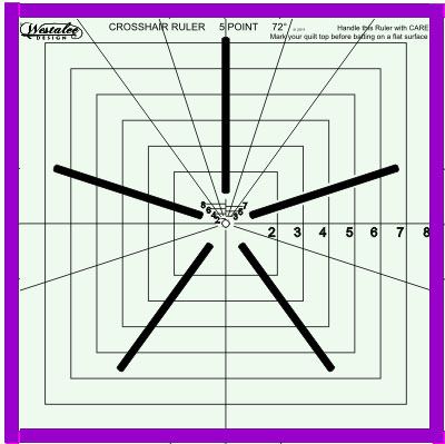 Westalee Ruler Crosshair Square 8.5" 5 Point