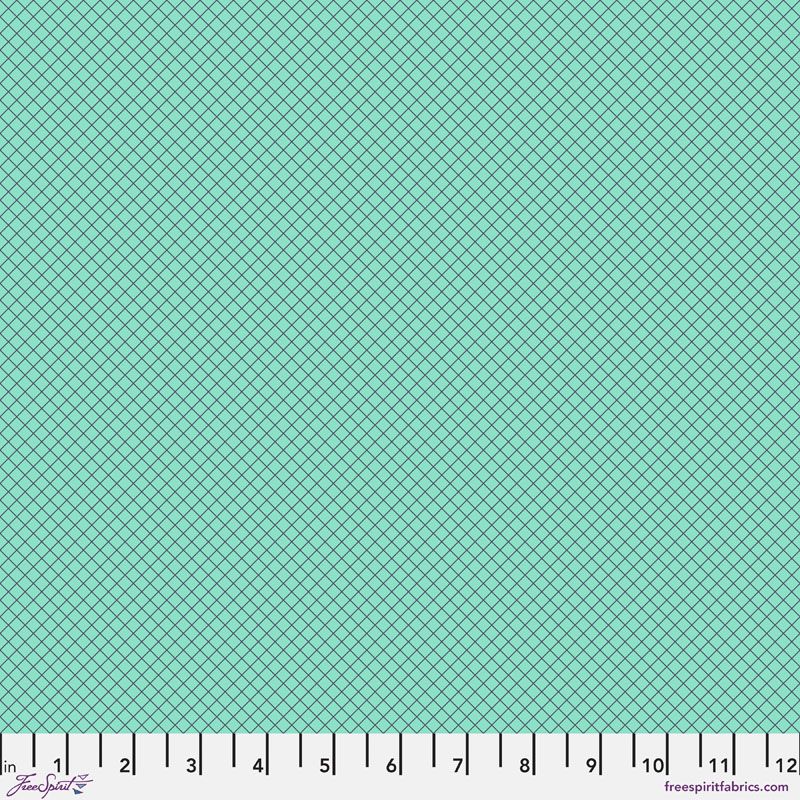Tula Pink True Colours Fabric: On the Grid, Raindrop