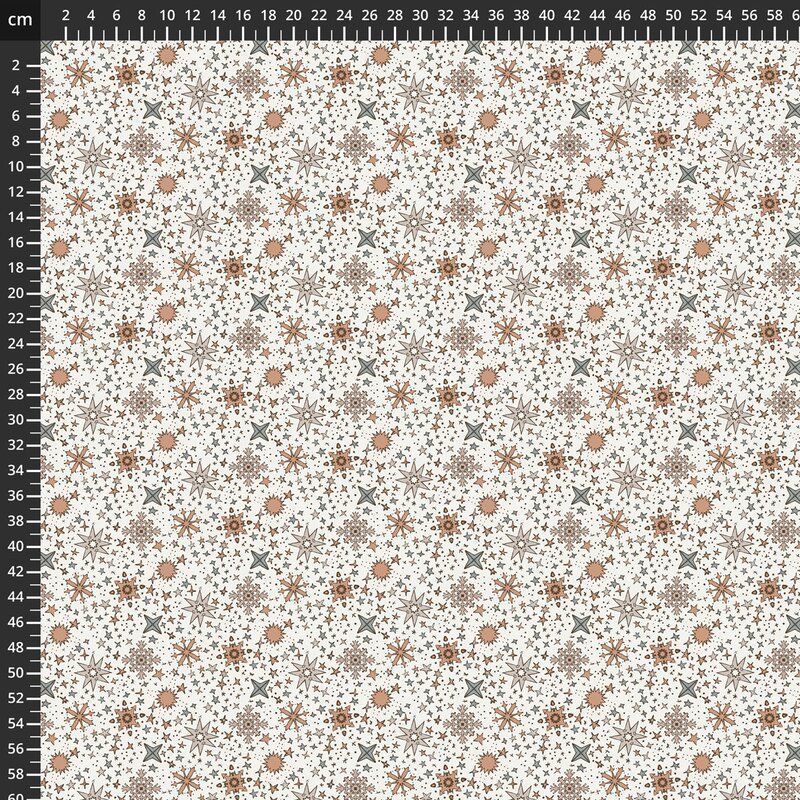 Country Coordinates fabric, Cozy Cubs, Snowflakes, Cream
