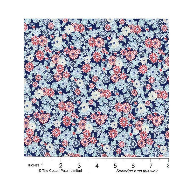 Liberty Arthur's Garden fabric: Charming Chrysanthemums