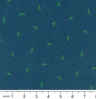 Country Coordinates fabric: Tiny Dragonfly Dark Blue (per 1/4 metre)