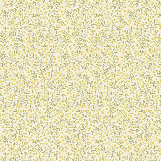 Petite Fleur Fabric: Vine, Yellow
