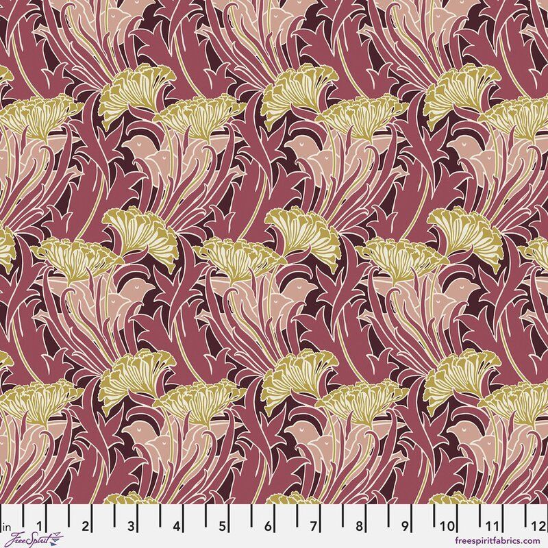 Lodden fabric: Laceflower, Wine