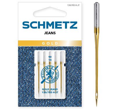 Schmetz Gold Jeans Sewing Machine Needles Size 90/14 Schmetz Gold Jeans Sewing Machine Needles Size 90/14