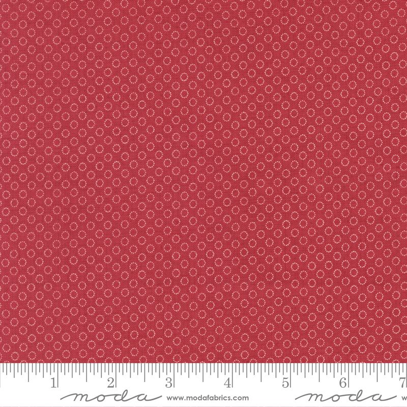 Joie De Vivre fabric, Button D'or, Rouge