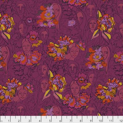 Free Spirit Designers Fabric: Parlant Aux Fleurs Begonia (per 1/4 metre)
