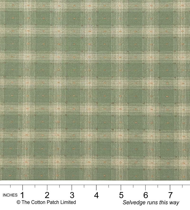 Tochio Yarn-Dyed fabric: Plaids and Points, Olive