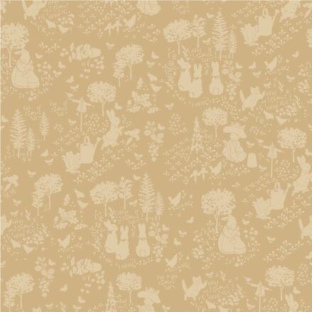 Peter Rabbit and Benjamin Bunny fabric: Tonal, Tan