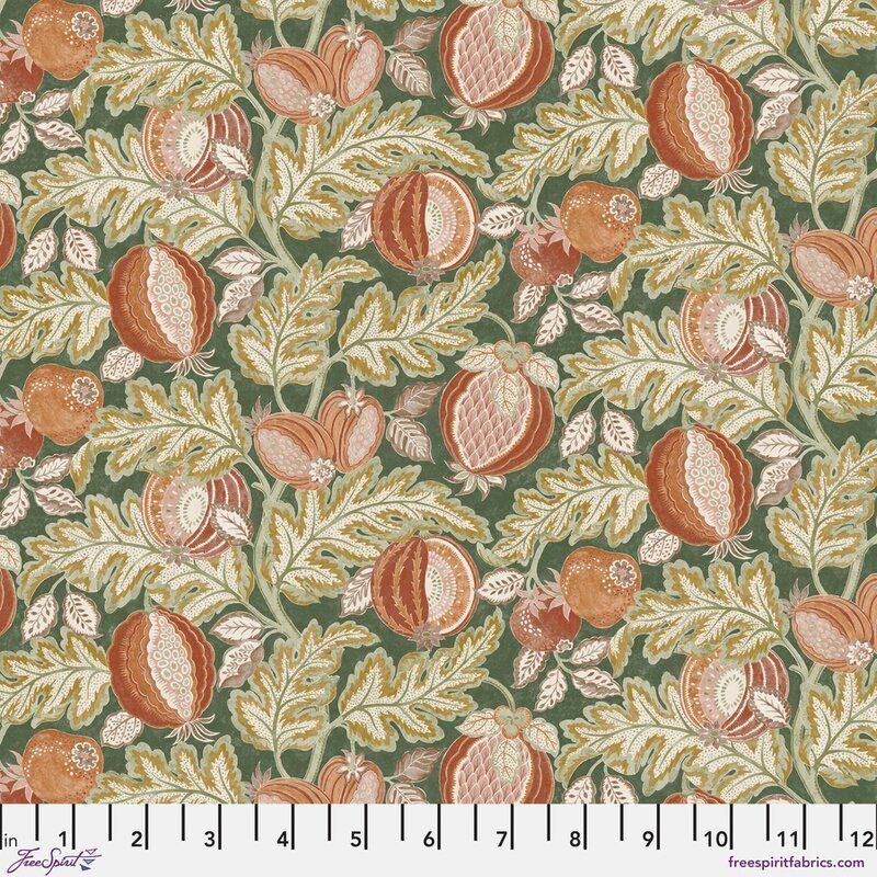 Caspian fabric, Canteloupe, Forest