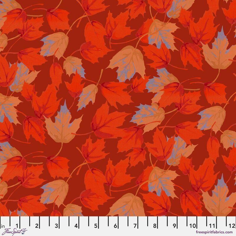 Golden Harvest fabric, Small Maple, Red