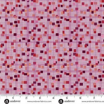 Mystic Meadow fabric, Grid, Red