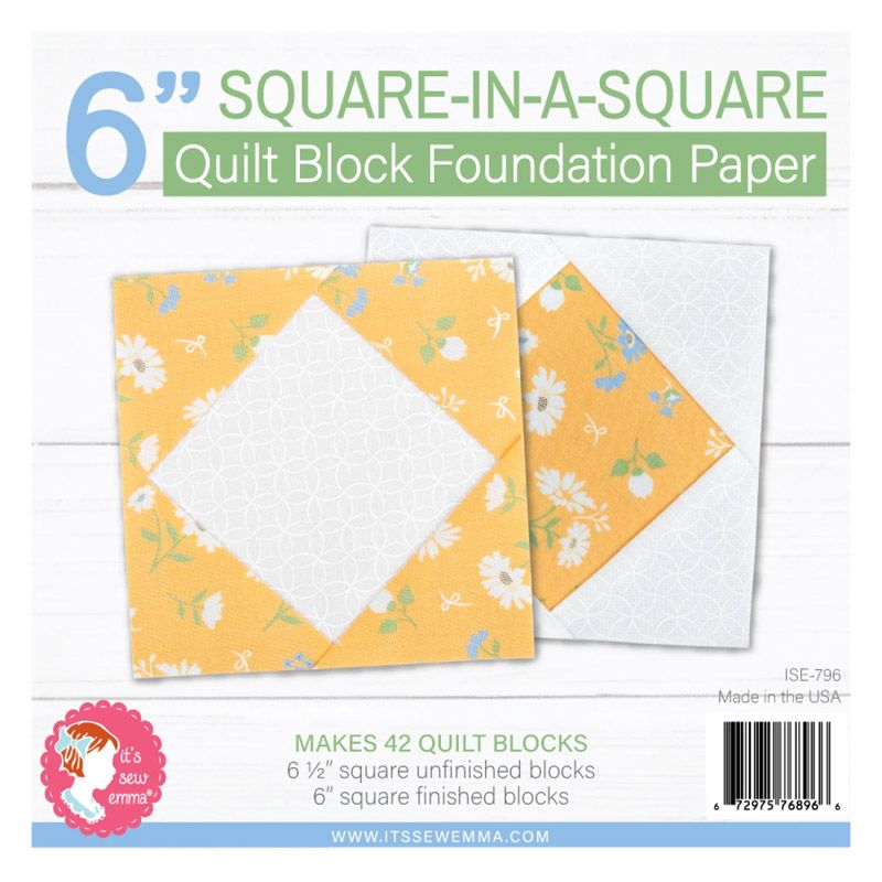 Foundation Piecing Papers: 6 inch Square in a Square Quilt Block