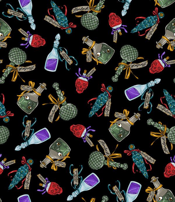 Halloween fabrics: Storybook Halloween, Potions Halloween fabrics: Storybook Halloween, Potions