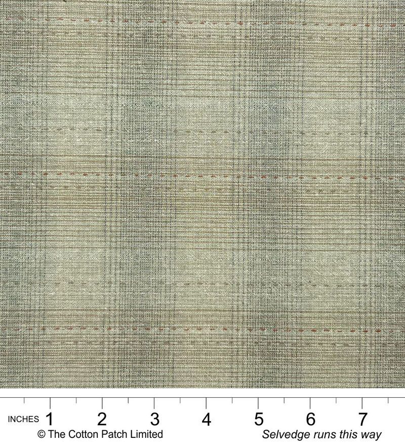 Tochio Yarn-Dyed fabric: Large Plaid, Light Olive
