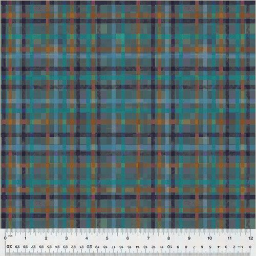 Fur-Ever Friends fabric: Playful Plaid, Slate