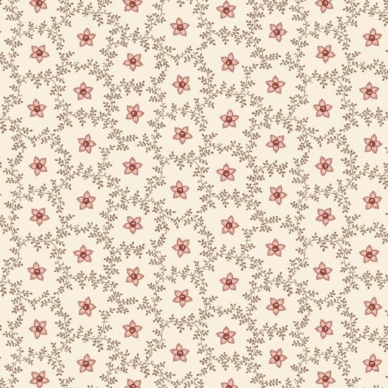 Country Coordinates Fabric: Starflower, Cream