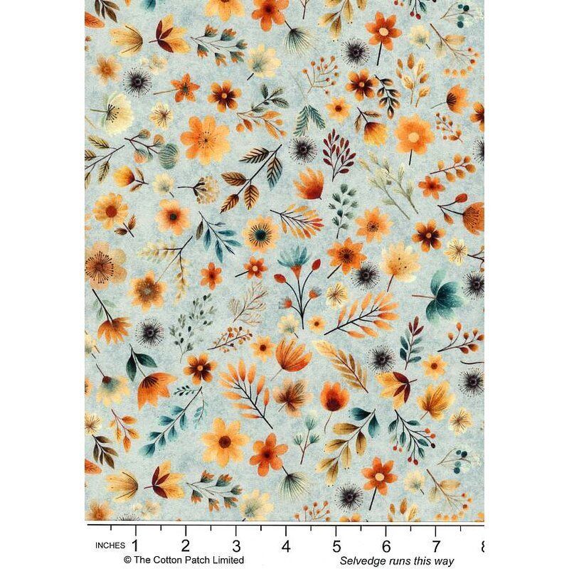 Sugar, Spice, Everything Nice  fabric, Small Floral, Blue