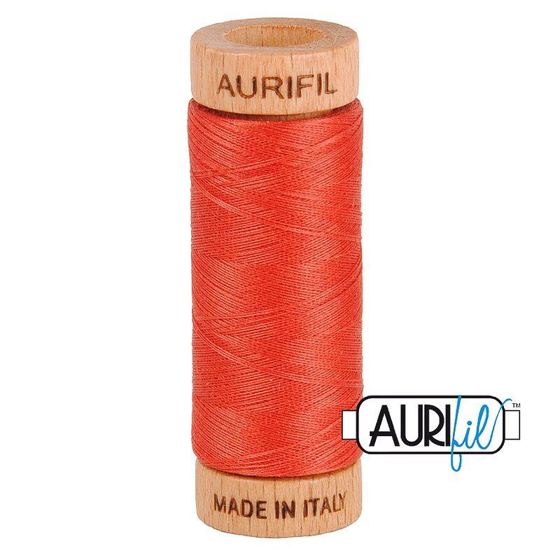 Aurifil 80 Cotton Thread 2255 Dark Red Orange
