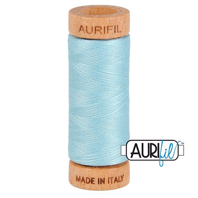 Aurifil 80 Cotton Thread 2805 Light Grey Turquoise