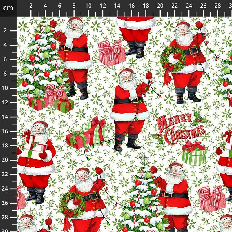 Designer Christmas fabrics, Vintage Christmas Santa Designer Christmas fabrics, Vintage Christmas Santa