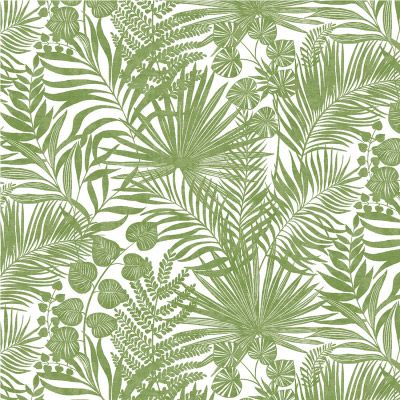 Leafy Garden Fabric: White/Leaf