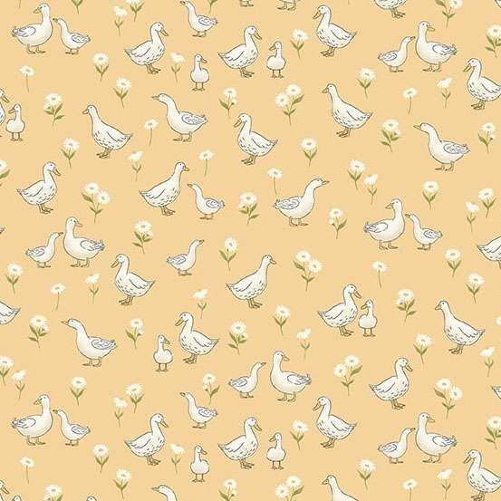 Little Ones Fabric: Ducks, Yellow
