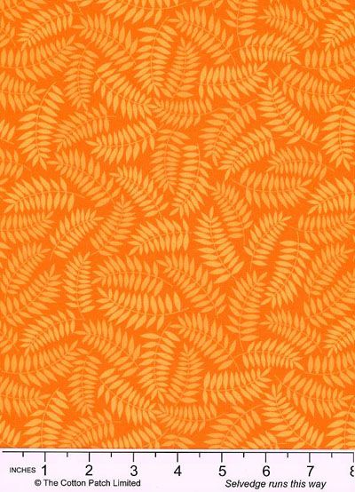 Don't Hurry, Be Happy fabric: Green Diet, Orange