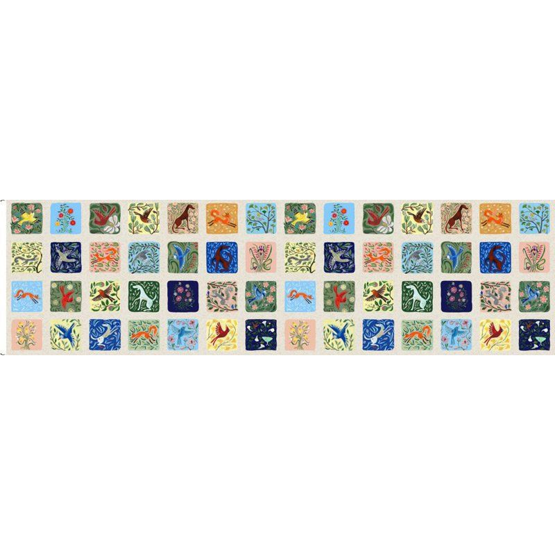 Backyard Wonder fabric: Story Teller's Tiles, 32cm Panel Backyard Wonder fabric: Story Teller's Tiles, 32cm Panel