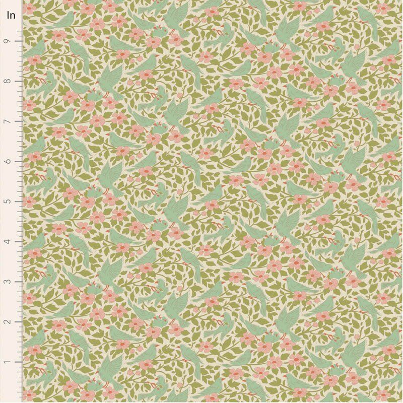 Tilda Songbird fabric: Ava, Green