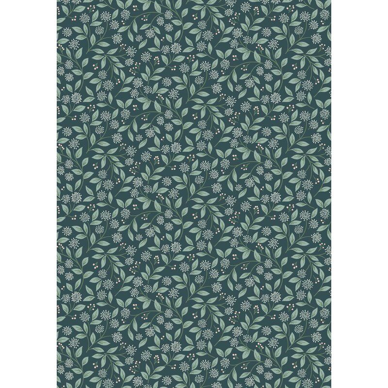 Sky Garden fabric: Ivy Trail, Deep Teal