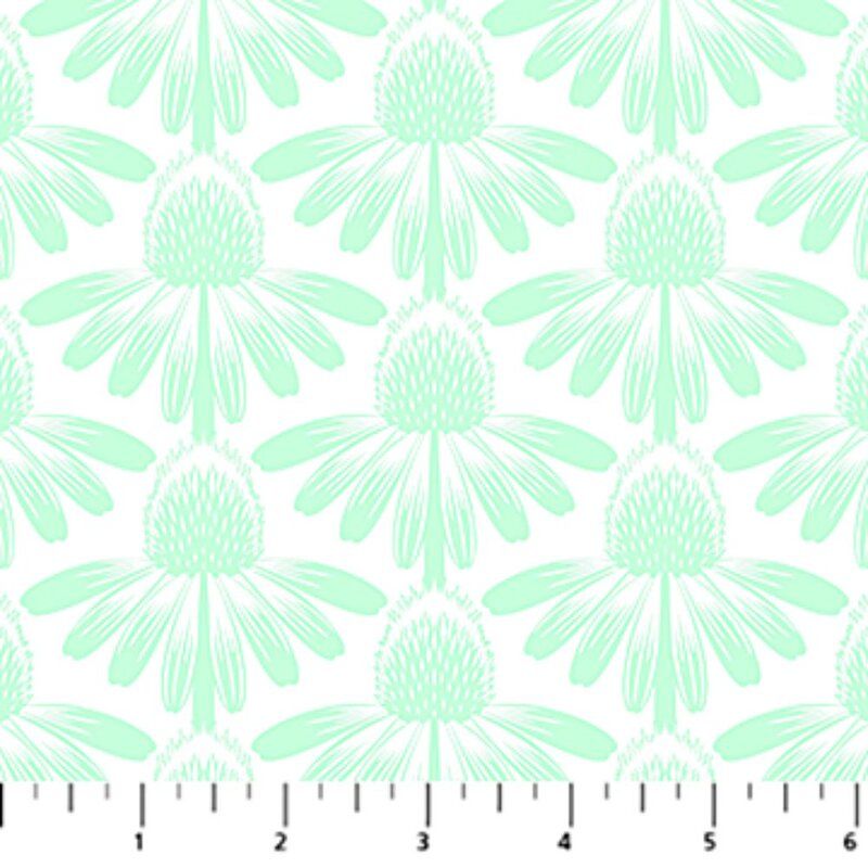 Indelible Soft fabric: Echinacea Green, Cheery