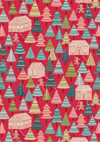 Gingerbread Christmas Gingerbread Forest Red Gingerbread Christmas Gingerbread Forest Red