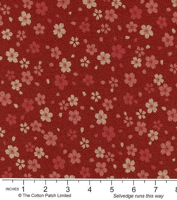 Sevenberry Favourites fabric: Blossoms, Red