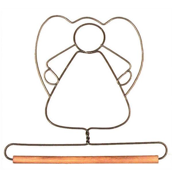 Wire Hanger 7.5" Country Angel Hanger with Dowel Wire Hanger 7.5" Country Angel Hanger with Dowel