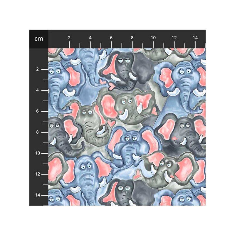 Jungle Buddies fabric: Elephants