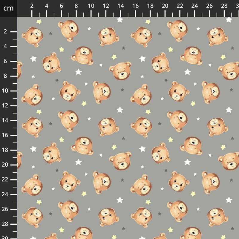 Just for Kids fabric: Sweet Dreams, Baby Bear, Grey