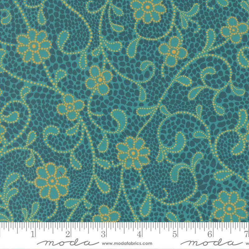 Parlor fabric Good Vibes Only, Teal