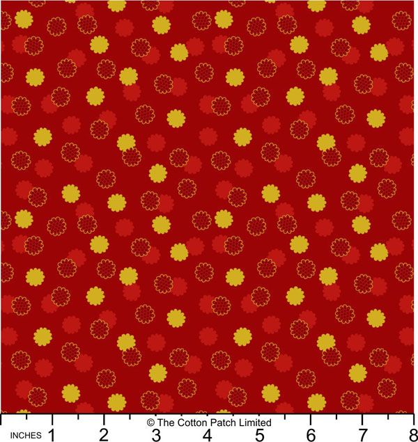 Year of the Dragon fabric: Red & Gold Cosmos, Gold Metallic Year of the Dragon fabric: Red & Gold Cosmos, Gold Metallic